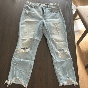 Abercrombie & Fitch Blue Boyfriend Jeans Distressed Casual